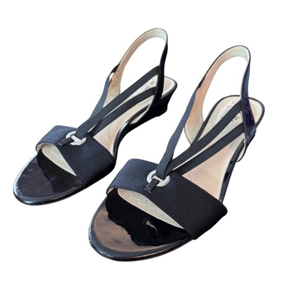 Life Stride Yario Black Sling Back Size 10 Sandals VEGAN Vacation resort summer
